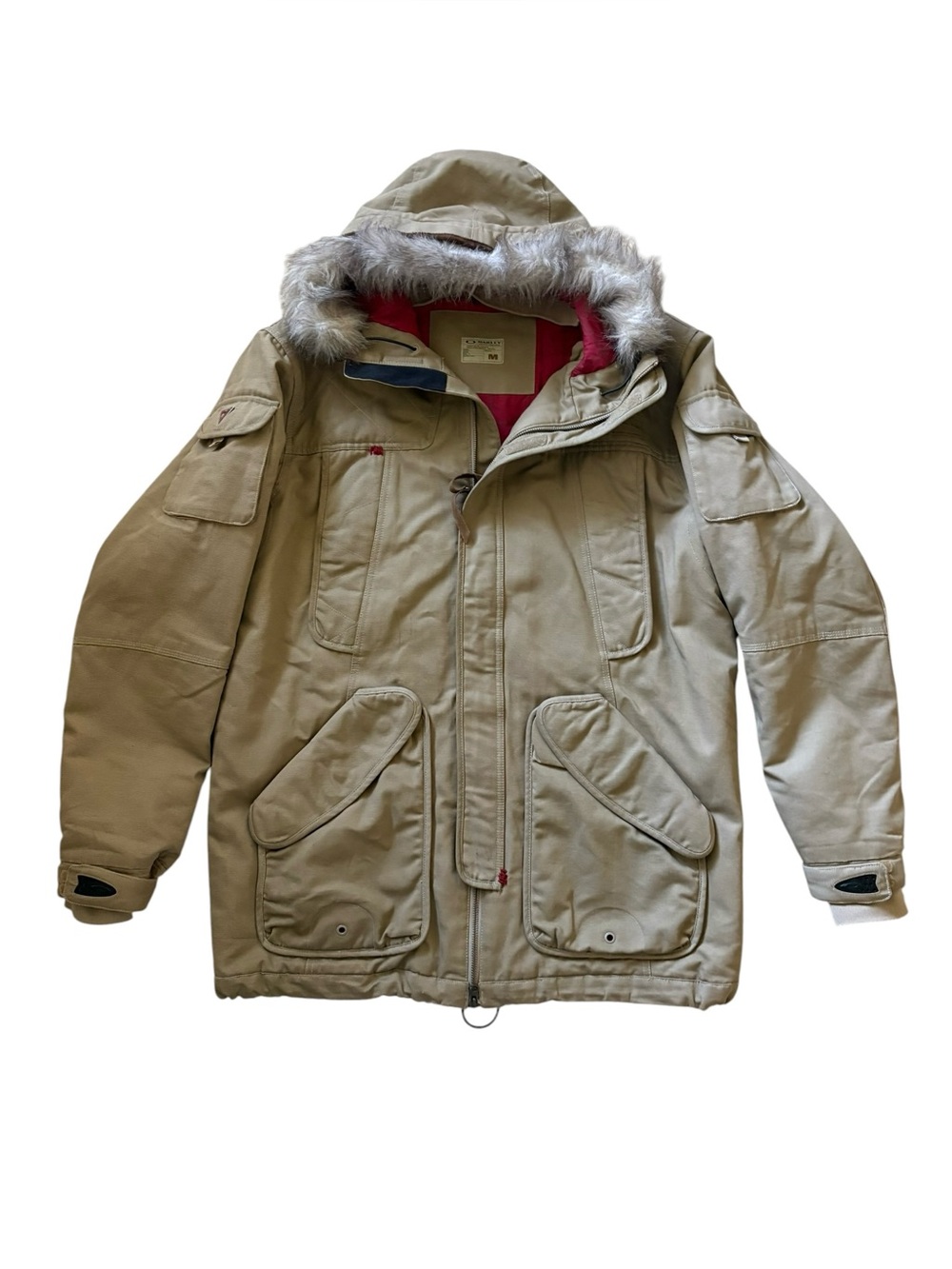 Vintage 2002 Oakley Tactical Field Gear M-1952 Parka Jacket Red Lined Gorpcore M
